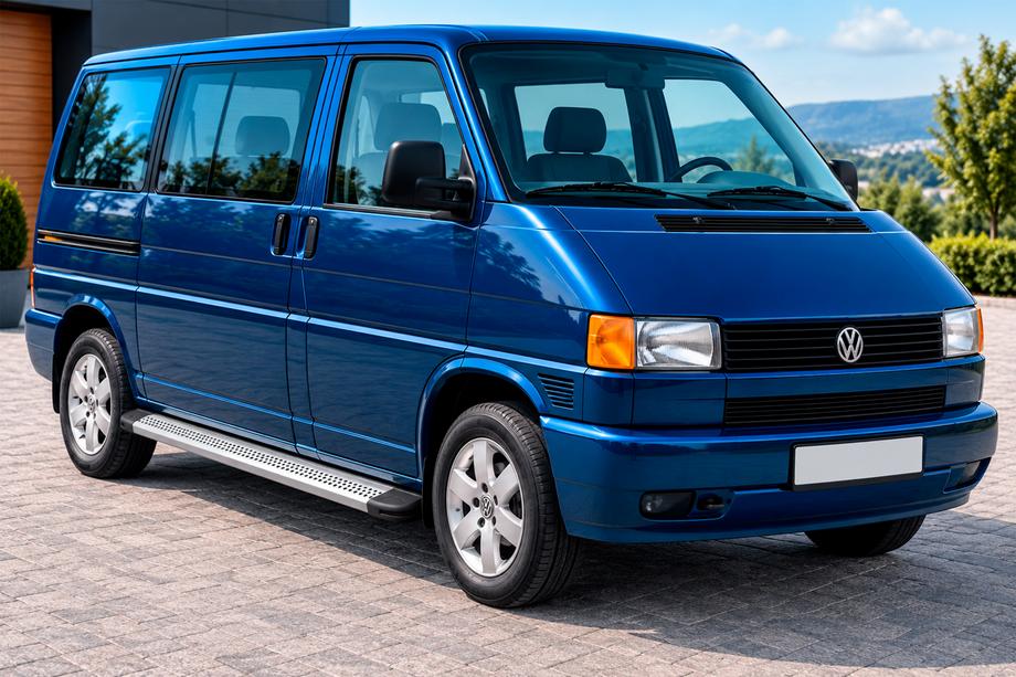 Volkswagen T4 Caravelle/Multivan 1990–2003 гг. Боковые Подножки Maya V2 (2 шт., Алюминий) Image