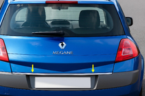 Renault Megane II 2004-2009 гг. Накладка на багажник нержавейка HB, Carmos - Турецкая сталь фото 1