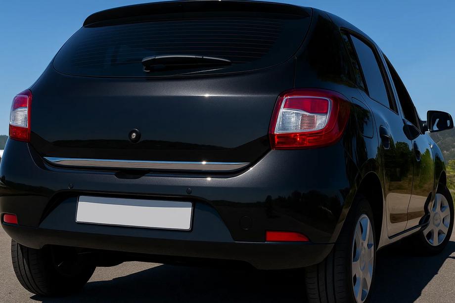 Renault Sandero 2013-2022 гг. Накладка на задний бампер нержавейка OmsaLine - Итальянская Нержавейка Image