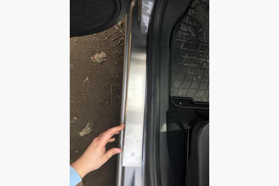 Renault Scenic/Grand 2009-2016 гг. Накладки на Пороги Nataniko (4 шт., Нержавейка) Premium - лента 3M, 0.8 мм Фото 3