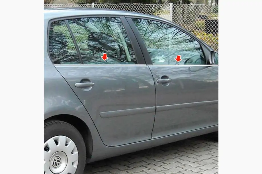 Volkswagen Golf 5 2003-2009 гг. Наружные молдинги стекол нержавейка (4 шт) Фото 1
