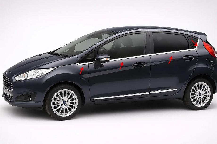 FORD FIESTA Молдинг стекла нерж. 8шт OmsaLine Image