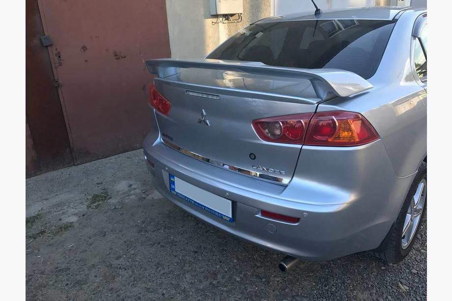 Mitsubishi Lancer X 2008- гг. Накладка на задний бампер нержавейка Фото 2