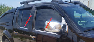 Nissan Navara 2006-2015 гг. Наружные молдинги окон нержавейка (4 шт.) фото 4