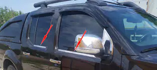 Nissan Navara 2006-2015 гг. Наружные молдинги окон нержавейка (4 шт.) фото 4