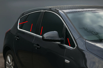 Opel Astra J 2009-2015 гг. Хромированные нижние молдинги окон (Hatchback, 8 шт, нержавейка) фото 1