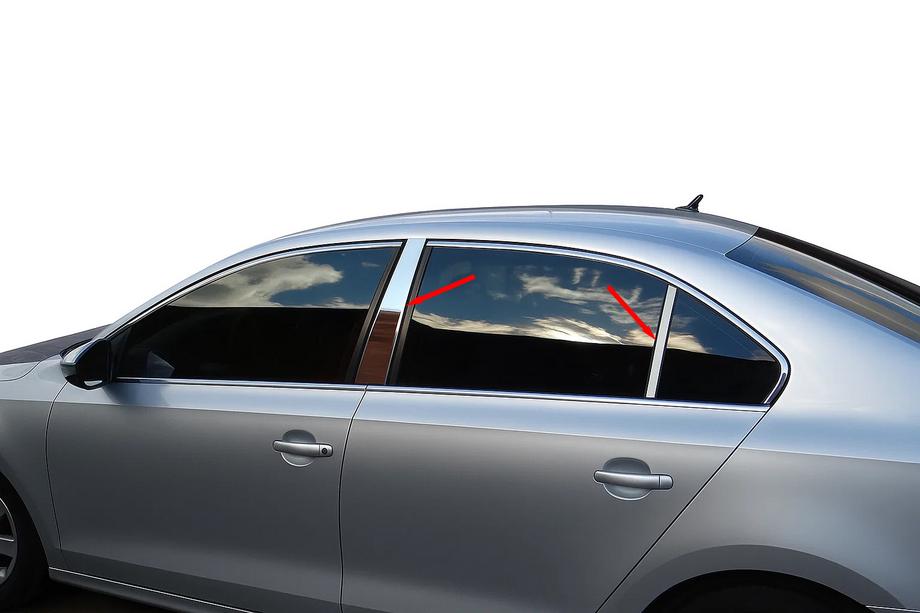 Volkswagen Jetta 2011-2018 гг. Накладки на дверные стойки из нержавеющей стали Image