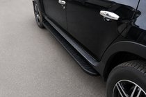 Renault Duster 2008–2017 гг. Боковые Подножки Tayga Black (2 шт., Алюминий) фото 1
