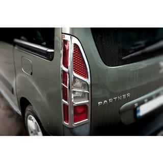 Хром Накладки на Задние Фонари Угловые (2шт, Пластик) Citroen Berlingo 2008-2018 гг. фото 1