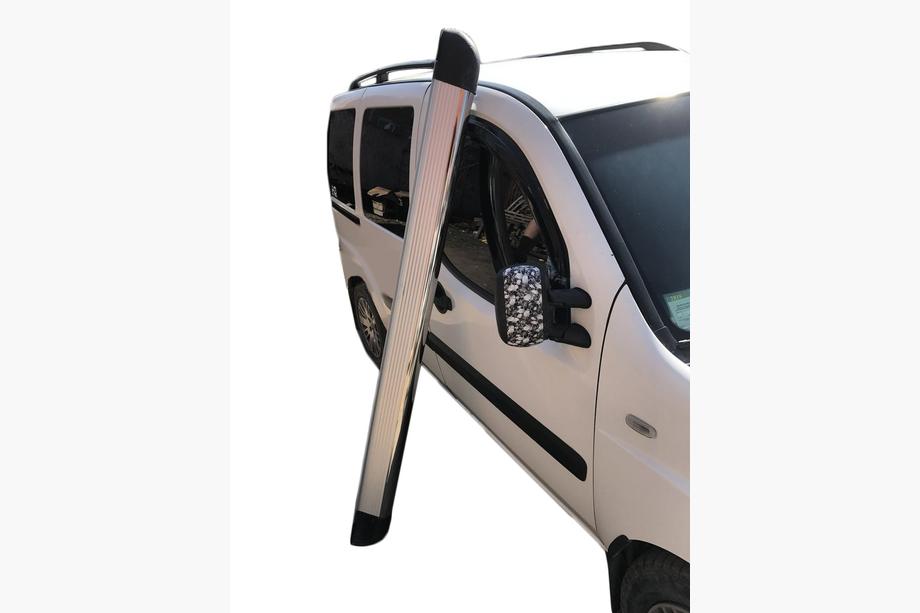 Peugeot Partner Tepee 2008-2018 гг. Боковые Подножки Omsa Chrome (2 шт., Алюминий) Image