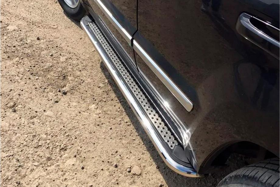 Jeep Grand Cherokee WK 2004-2010 гг. Боковые Подножки Maydos V2 (2 шт., нержавейка) Image