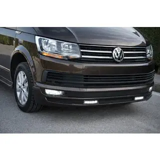 Накладка на передний бампер Sport 2-LED 2015-2018 (под покраску) Volkswagen T6 2015-2024 гг. фото 1
