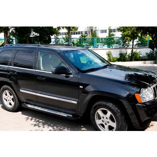 Боковые пороги Allmond Grey (2 шт., алюминий) Jeep Grand Cherokee WK 2004-2010 гг. фото 1