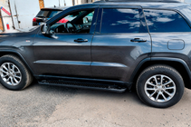 Jeep Grand Cherokee WK2 2010-2021 гг. Боковые Подножки Allmond Black (2 шт., Алюминий) фото 3