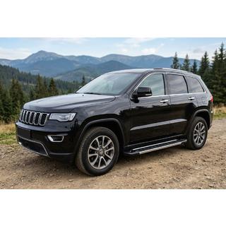 Боковые пороги RedLine V1 (2 шт., алюминий) Jeep Grand Cherokee WK2 2010-2021 гг. фото 1