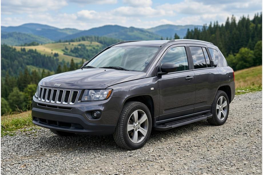 Jeep Compass 2006-2016 гг. Боковые Подножки RedLine Black (2 шт., Алюминий) Image