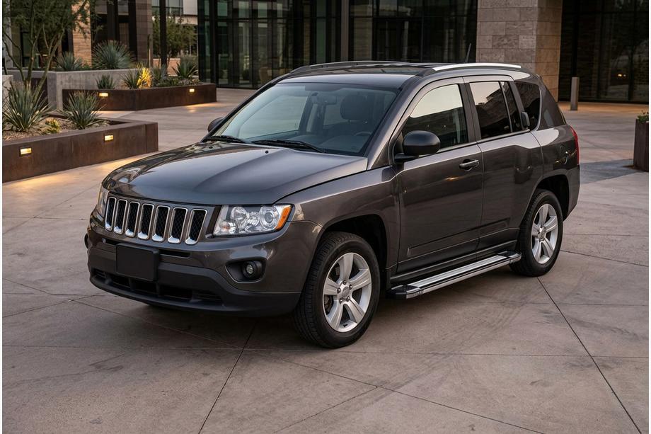 Jeep Compass 2006-2016 гг. Боковые Подножки Rainbow (2 шт., Алюминий) Image