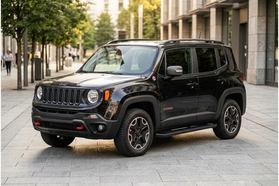 Jeep Renegade 2014- гг. Боковые Подножки Allmond Black (2 шт., Алюминий) Image
