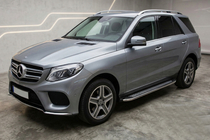 Mercedes GLE/ML class W166 2011-2018 гг. Боковые Подножки Maydos V2 (2 шт., нержавейка) фото 1
