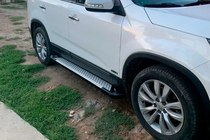 Kia Sorento II XM 2009-2014 гг. Боковые Подножки Allmond Grey (2 шт., Алюминий) фото 1