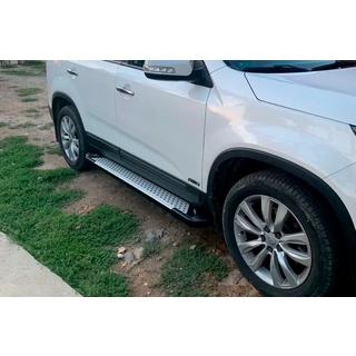 Боковые Подножки Allmond Grey (2 шт., Алюминий) Kia Sorento II XM 2009-2014 гг. фото 1