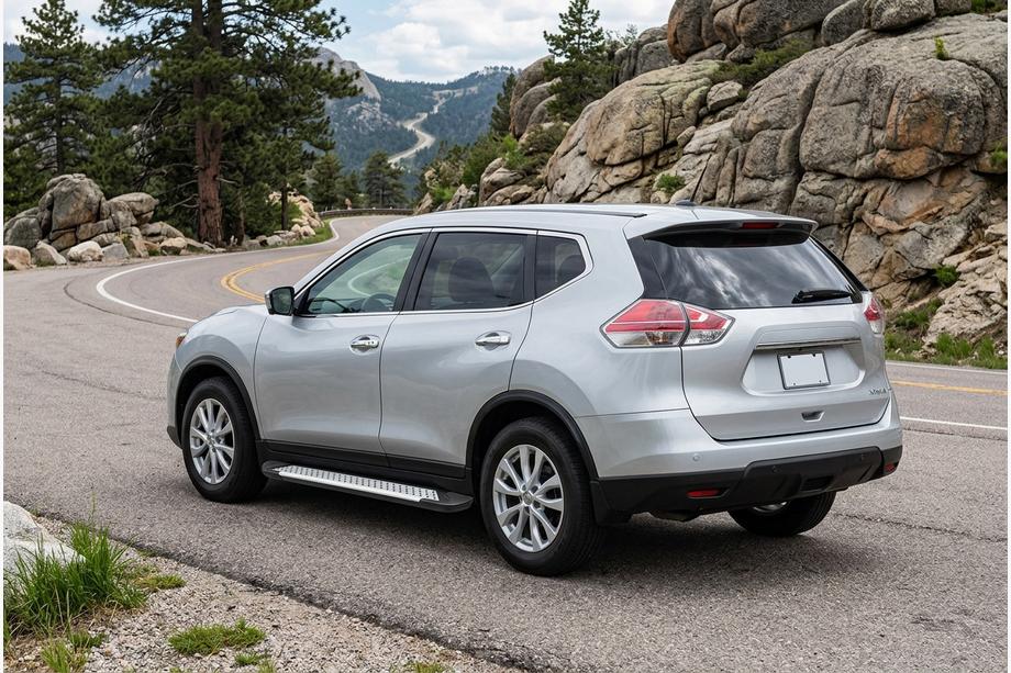 Nissan X-trail T32/Rogue 2014-2021 гг. Боковые пороги Allmond Grey (2 шт., алюминий) Image