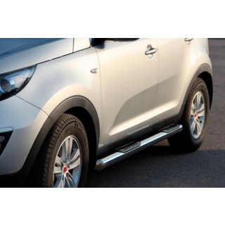 Боковые трубы (2 шт., нержавейка) Kia Sportage 2010-2015 гг. фото 1