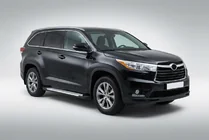 Toyota Highlander 2013-2019 гг. Боковые пороги Allmond Grey (2 шт., алюминий) фото 1