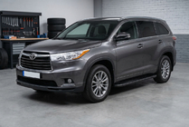 Toyota Highlander 2013-2019 гг. Боковые пороги Bosphorus Black (2 шт., алюминий) фото 1
