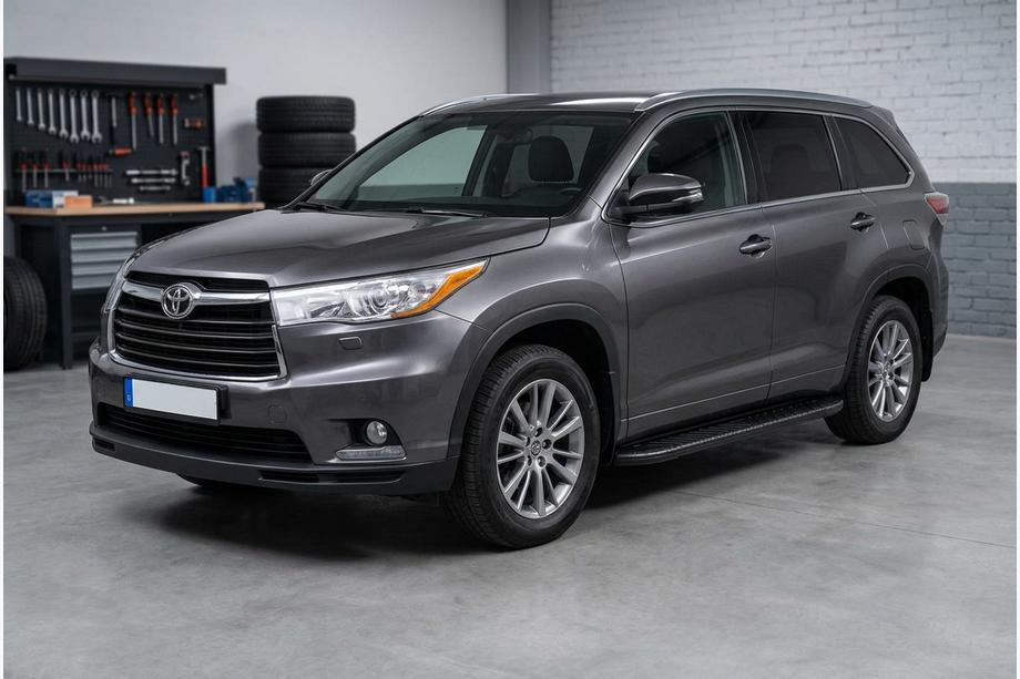 Toyota Highlander 2013-2019 гг. Боковые пороги Bosphorus Black (2 шт., алюминий) Image