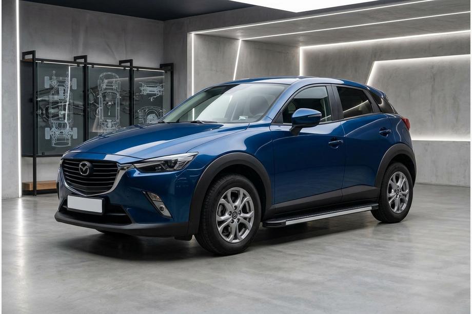 Mazda CX-3 2015- гг. Боковые Подножки Maya V1 (2 шт., Алюминий) Image