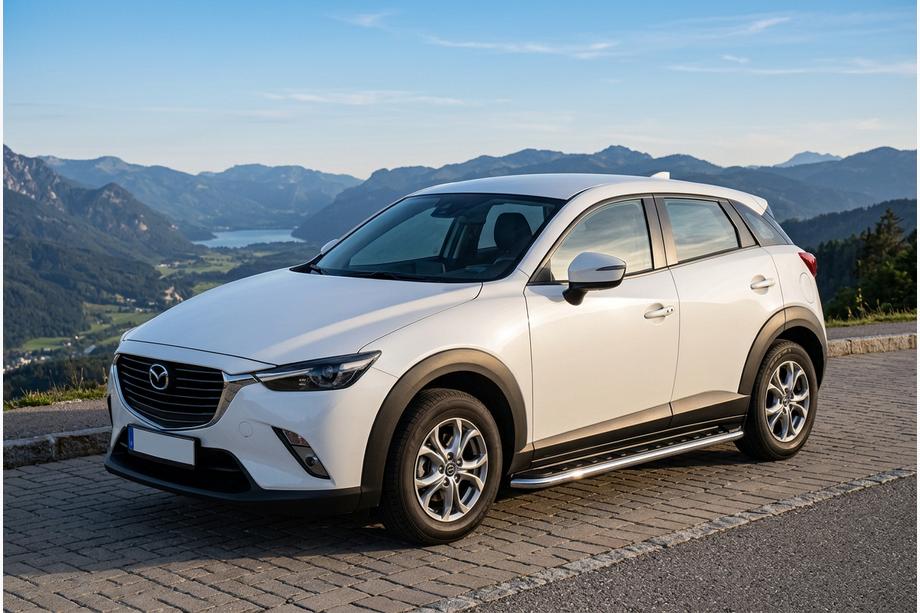 Mazda CX-3 2015- гг. Боковые Подножки Maydos V1 (2 шт., Алюминий и Нержавейка) Image