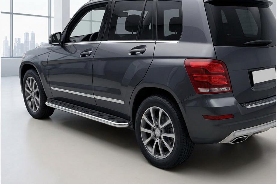 Mercedes GLK class X204 2008-2015 гг. Боковые Подножки Maydos V1 (2 шт., Алюминий и Нержавейка) Image