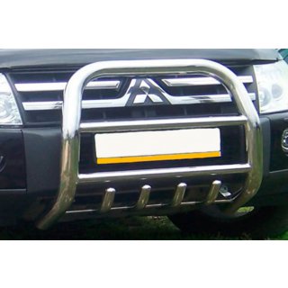 Кенгурятник QT011 (нержавейка) Mitsubishi Pajero Wagon IV 2006-2021 гг. фото 3