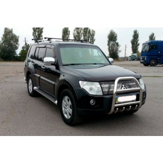 Кенгурятник QT011 (нержавейка) Mitsubishi Pajero Wagon IV 2006-2021 гг. фото 2