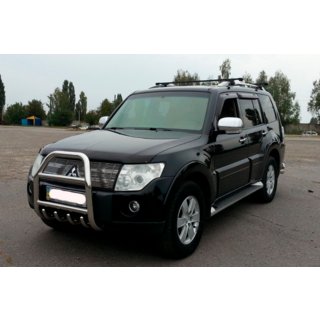 Кенгурятник QT011 (нержавейка) Mitsubishi Pajero Wagon IV 2006-2021 гг. фото 1