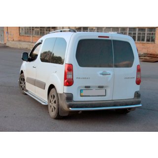 Задняя защита (нержавейка) Citroen Berlingo 2008-2018 гг. фото 3