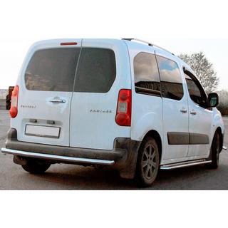 Задняя защита (нержавейка) Citroen Berlingo 2008-2018 гг. фото 4