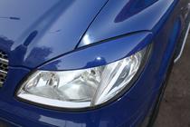 Mercedes Vito W639 2004-2014 гг. Реснички на фары прямые (2004-2010, 2 шт, пластик) Черный Матовый фото 5