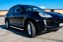 Porsche Cayenne 2003–2010 гг. Боковые Подножки BlackLine (2 шт., Алюминий) фото 1