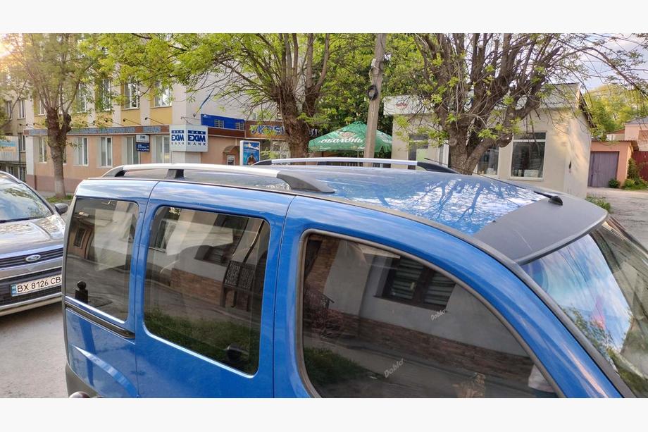 Fiat Doblo I 2005-2010 гг. Хромированные Рейлинги Стандартная база, пластиковые ножки Фото 3