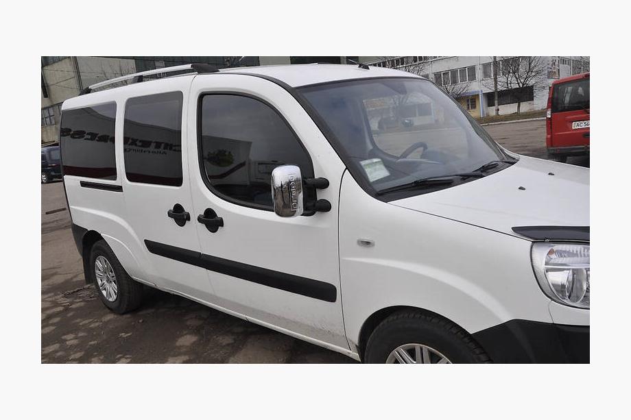 Fiat Doblo I 2005-2010 гг. Хромированные Рейлинги Стандартная база, пластиковые ножки Фото 19