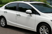 Honda Civic Sedan IX 2011-2016 гг. Наружные молдинги окон нержавейка OmsaLine (6 шт) фото 1