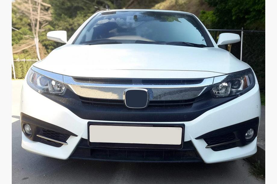 Honda Civic Sedan X 2016-2021 гг. Накладки на противотуманные фары OmsaLine (2 шт., нержавейка) Фото 3