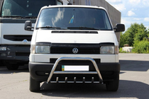 Volkswagen T4 Transporter 1990-2003 гг. Кенгурятник WT003 60мм Нержавейка 50мм, с надписью фото 11