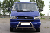 Volkswagen T4 Transporter 1990-2003 гг. Кенгурятник WT003 60мм Нержавейка 50мм, с надписью фото 2