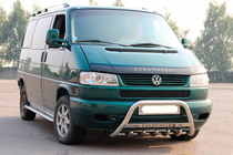 Volkswagen T4 Transporter 1990-2003 гг. Кенгурятник WT003 60мм Нержавейка 50мм, с надписью фото 6