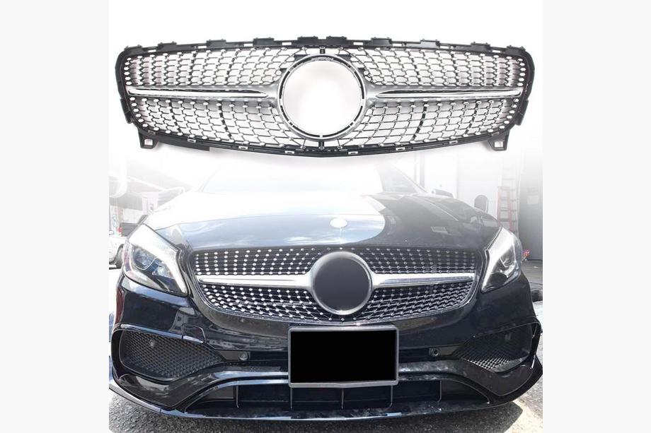 Mercedes A-class W176 2012-2018 гг. Передняя решетка Diamond Silver (2015-2018) Image