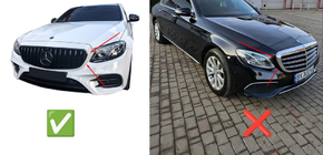 Mercedes E-сlass W213 2016-2023 гг. Передняя решетка Diamond Black (для Avantgarde/AMG-Line/E43 AMG/E53 AMG 2016-2020) фото 5