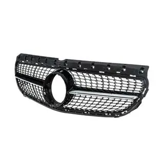Передняя решетка радиатора Diamond Black (2015-2018) Mercedes B-class W246 2011-2018 гг. фото 4
